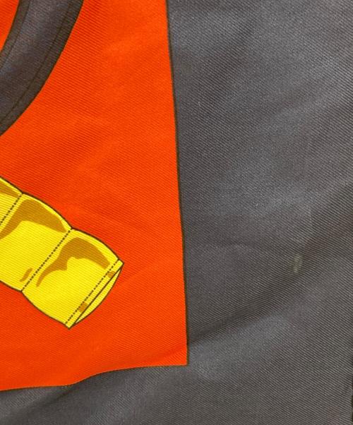 HERMES（エルメス）HERMES (エルメス) スカーフ レッド×ネイビーの古着・服飾アイテム