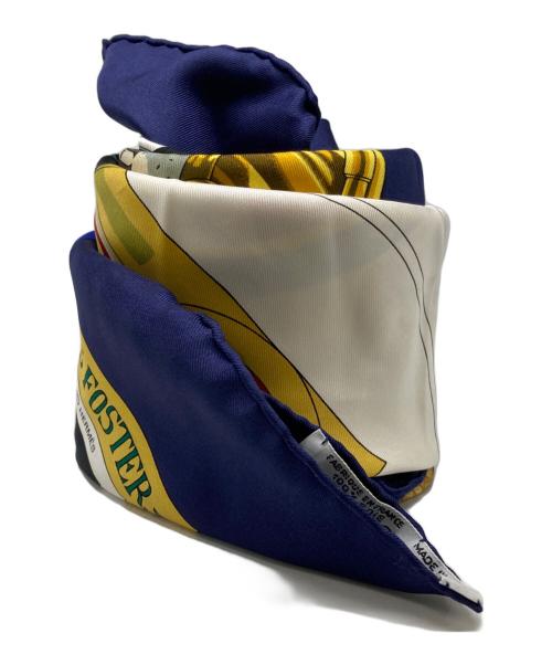 HERMES（エルメス）HERMES (エルメス) スカーフ ホワイト×ネイビーの古着・服飾アイテム