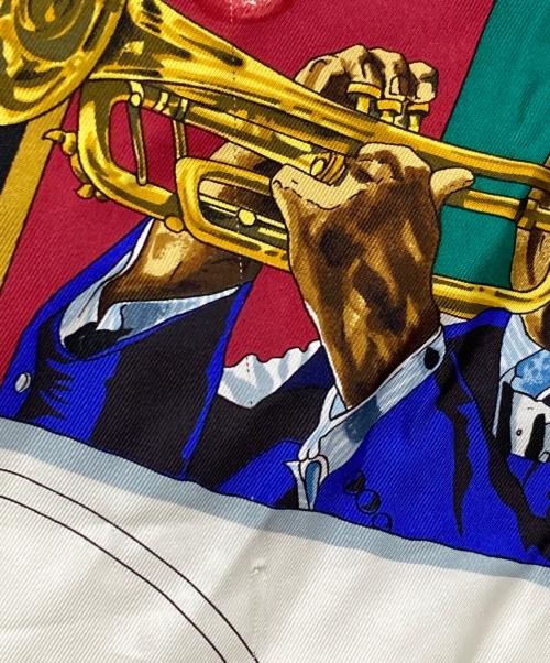 HERMES（エルメス）HERMES (エルメス) スカーフ ホワイト×ネイビーの古着・服飾アイテム