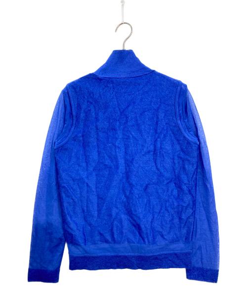 ISSEY MIYAKE（イッセイミヤケ）ISSEY MIYAKE (イッセイミヤケ) 異素材切替ハイネックニット ブルー サイズ:2の古着・服飾アイテム