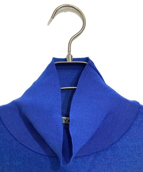 ISSEY MIYAKE（イッセイミヤケ）ISSEY MIYAKE (イッセイミヤケ) 異素材切替ハイネックニット ブルー サイズ:3の古着・服飾アイテム