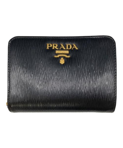 PRADA（プラダ）PRADA (プラダ) 2つ折り財布 ブラックの古着・服飾アイテム