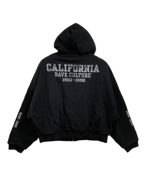 WILLY CHAVARRIA（ウィリーチャバリア）WILLY CHAVARRIA (ウィリーチャバリア) QUILTED LINED RAVE CULTURE ZIP ブラック サイズ:Ⅿの古着・服飾アイテム