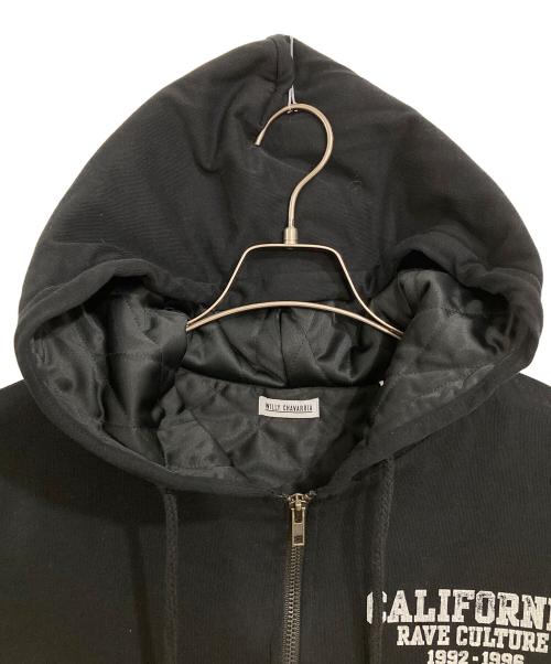 WILLY CHAVARRIA（ウィリーチャバリア）WILLY CHAVARRIA (ウィリーチャバリア) QUILTED LINED RAVE CULTURE ZIP ブラック サイズ:Ⅿの古着・服飾アイテム