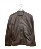 MOVER GARMENTSムーバーガーメンツ）の古着「ラムレザーシングルライダースジャケット」｜ブラウン