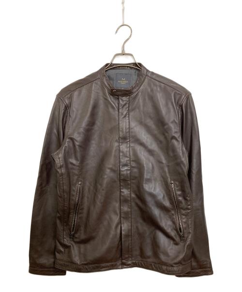MOVER GARMENTS（ムーバーガーメンツ）MOVER GARMENTS (ムーバーガーメンツ) ラムレザーシングルライダースジャケット ブラウン サイズ:50の古着・服飾アイテム