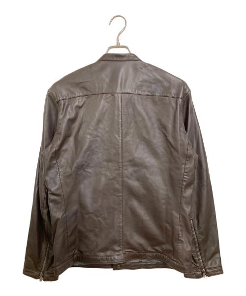 MOVER GARMENTS（ムーバーガーメンツ）MOVER GARMENTS (ムーバーガーメンツ) ラムレザーシングルライダースジャケット ブラウン サイズ:50の古着・服飾アイテム