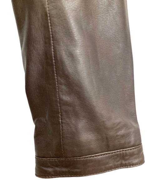 MOVER GARMENTS（ムーバーガーメンツ）MOVER GARMENTS (ムーバーガーメンツ) ラムレザーシングルライダースジャケット ブラウン サイズ:50の古着・服飾アイテム