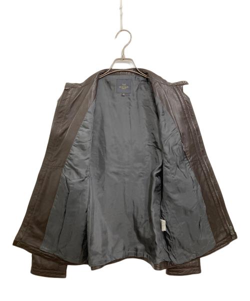 MOVER GARMENTS（ムーバーガーメンツ）MOVER GARMENTS (ムーバーガーメンツ) ラムレザーシングルライダースジャケット ブラウン サイズ:50の古着・服飾アイテム