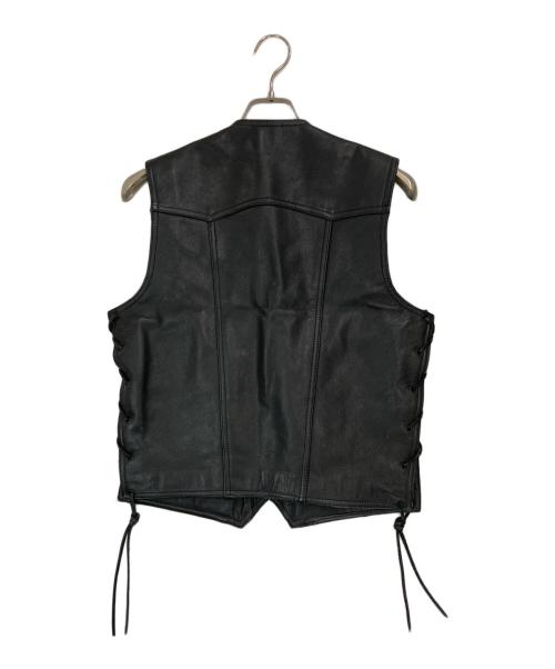 HARLEY-DAVIDSON（ハーレーダビッドソン）HARLEY-DAVIDSON (ハーレーダビッドソン) レザーベスト ブラック サイズ:40の古着・服飾アイテム