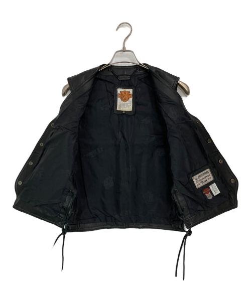 HARLEY-DAVIDSON（ハーレーダビッドソン）HARLEY-DAVIDSON (ハーレーダビッドソン) レザーベスト ブラック サイズ:40の古着・服飾アイテム