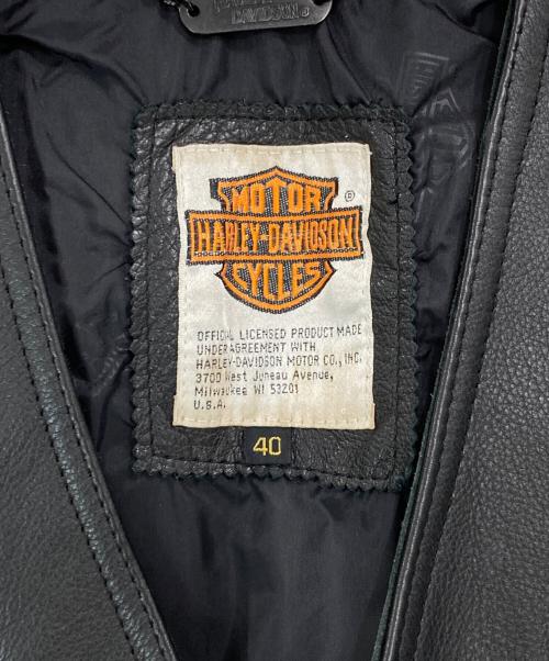 HARLEY-DAVIDSON（ハーレーダビッドソン）HARLEY-DAVIDSON (ハーレーダビッドソン) レザーベスト ブラック サイズ:40の古着・服飾アイテム