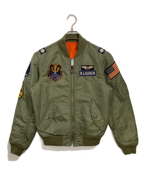POLO RALPH LAUREN（ポロ・ラルフローレン）POLO RALPH LAUREN (ポロ・ラルフローレン) リバーシブルフライトジャケット カーキ サイズ:XSの古着・服飾アイテム