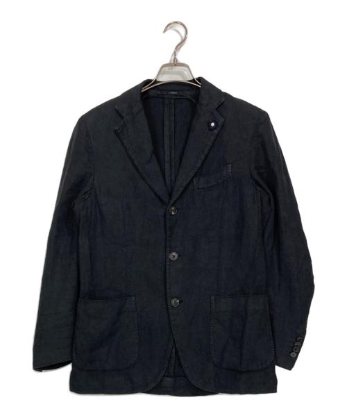 LARDINI（ラルディーニ）LARDINI (ラルディーニ) 段返りヘリンボーン3Bジャケット ブラック サイズ:44の古着・服飾アイテム