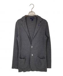 LARDINI（ラルディーニ）の古着「ウールミラノリブソリッド2Bニットジャケット」｜グレー