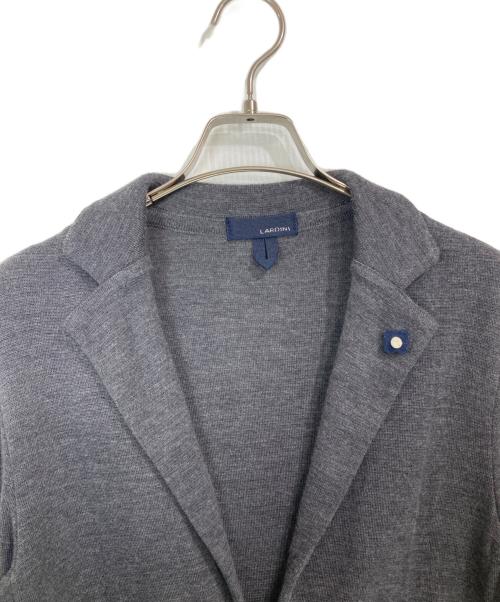 LARDINI（ラルディーニ）LARDINI (ラルディーニ) ウールミラノリブソリッド2Bニットジャケット グレー サイズ:XSの古着・服飾アイテム