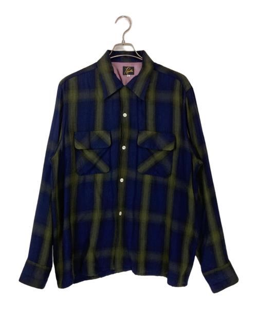 Needles（ニードルズ）Needles (ニードルズ) Classic Shirt - R/W Ombre Plaid Jq グリーン×ブルー サイズ:Lの古着・服飾アイテム