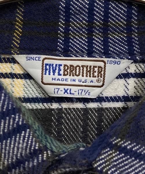 FIVE BROTHER（ファイブブラザー）FIVE BROTHER (ファイブブラザー) 70～80'sネルシャツ ネイビー サイズ:XLの古着・服飾アイテム