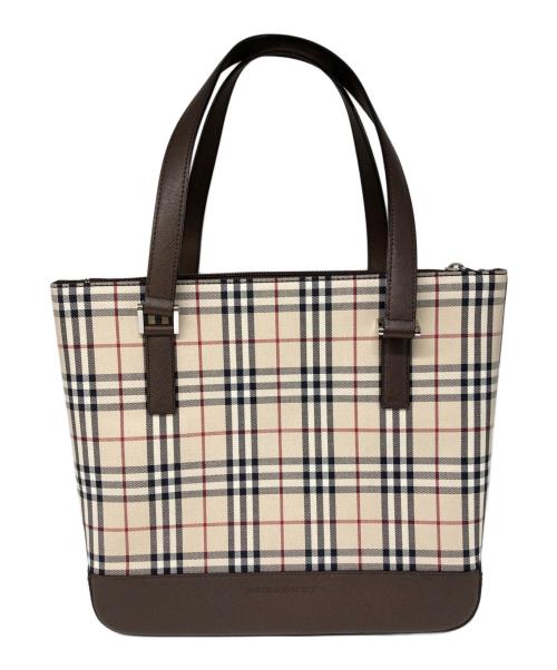 BURBERRY（バーバリー）BURBERRY (バーバリー) ノヴァチェックキャンバストートバッグ ベージュの古着・服飾アイテム