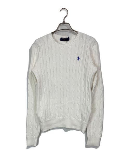 POLO RALPH LAUREN（ポロ・ラルフローレン）POLO RALPH LAUREN (ポロ・ラルフローレン) ケーブルニット ホワイト サイズ:Ⅿの古着・服飾アイテム