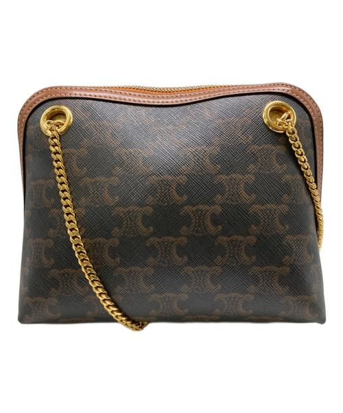 CELINE（セリーヌ）CELINE (セリーヌ) トリオンフチェーンショルダーバッグ ブラウンの古着・服飾アイテム