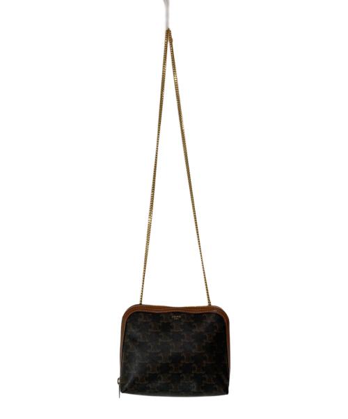 CELINE（セリーヌ）CELINE (セリーヌ) トリオンフチェーンショルダーバッグ ブラウンの古着・服飾アイテム
