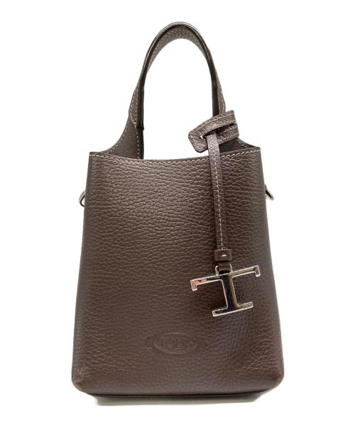 TOD'S（トッズ）TOD'S (トッズ) Ron Herman (ロンハーマン) 2WAYレザーバッグマイクロ ブラウンの古着・服飾アイテム