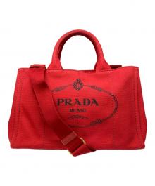 PRADA（プラダ）の古着「カナパトートMバッグ」｜レッド