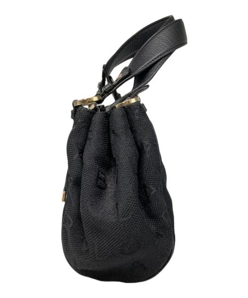 BVLGARI（ブルガリ）BVLGARI (ブルガリ) マキシレッタレキャンバスハンドバッグ ブラックの古着・服飾アイテム