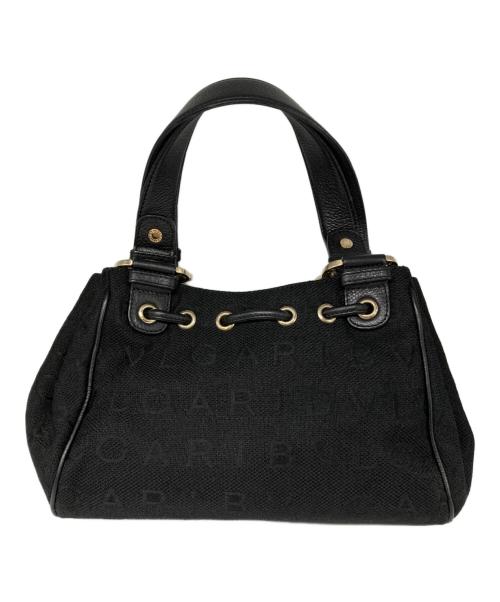 BVLGARI（ブルガリ）BVLGARI (ブルガリ) マキシレッタレキャンバスハンドバッグ ブラックの古着・服飾アイテム