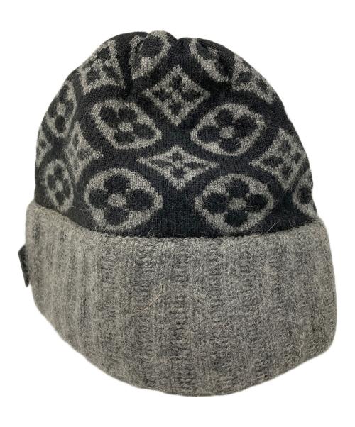 LOUIS VUITTON（ルイ ヴィトン）LOUIS VUITTON (ルイ ヴィトン) モノグラムカシミヤニット帽 ブラック×グレーの古着・服飾アイテム