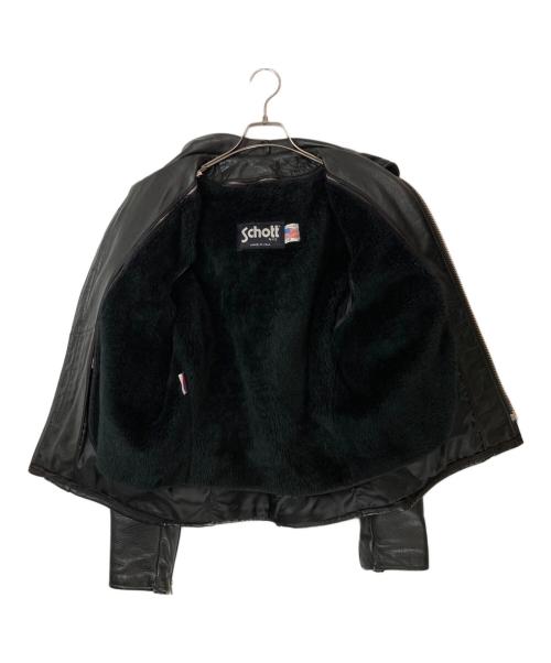 Schott（ショット）Schott (ショット) ライナー付シングルレザージャケット ブラック サイズ:38の古着・服飾アイテム