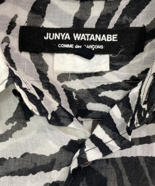 JUNYA WATANABE COMME des GARCONS（(ジュンヤワタナベ コムデギャルソン）JUNYA WATANABE COMME des GARCONS ((ジュンヤワタナベ コムデギャルソン) ゼブラ柄シアーシャツ ブラック×ホワイト サイズ:XSの古着・服飾アイテム