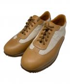 HERMESエルメス）の古着「クイックスニーカー」｜ブラウン×ベージュ