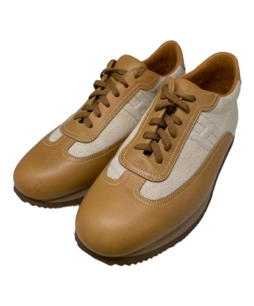 HERMES（エルメス）HERMES (エルメス) クイックスニーカー ブラウン×ベージュ サイズ:43の古着・服飾アイテム