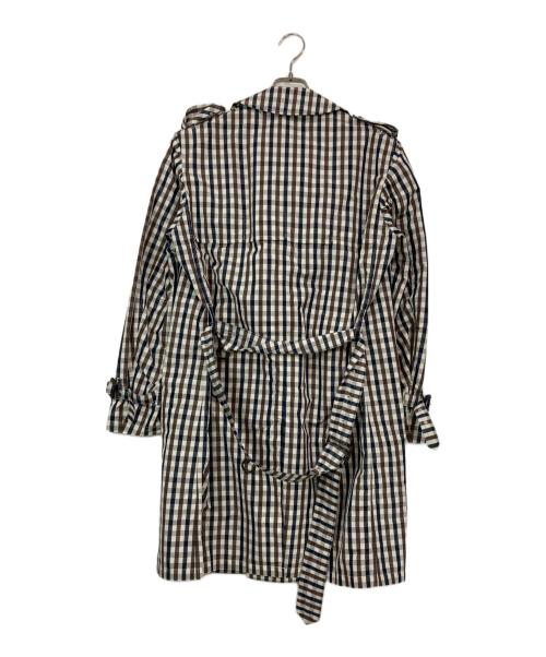 Aquascutum（アクアスキュータム）Aquascutum (アクアスキュータム) チェックトレンチコート ブラウン サイズ:36の古着・服飾アイテム