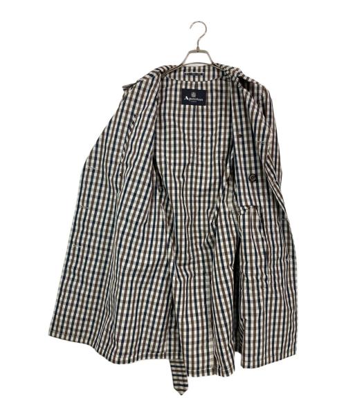 Aquascutum（アクアスキュータム）Aquascutum (アクアスキュータム) チェックトレンチコート ブラウン サイズ:36の古着・服飾アイテム