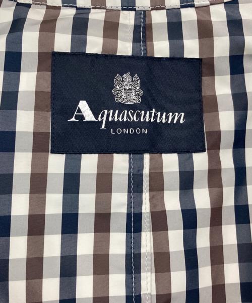 Aquascutum（アクアスキュータム）Aquascutum (アクアスキュータム) チェックトレンチコート ブラウン サイズ:36の古着・服飾アイテム