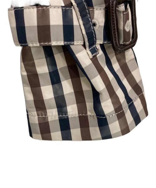 Aquascutum（アクアスキュータム）Aquascutum (アクアスキュータム) チェックトレンチコート ブラウン サイズ:36の古着・服飾アイテム
