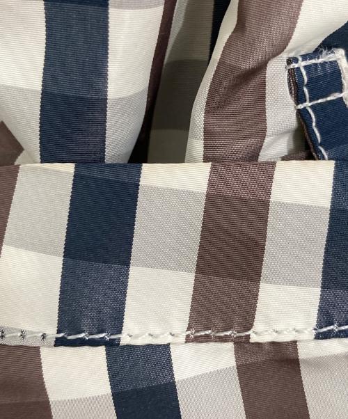 Aquascutum（アクアスキュータム）Aquascutum (アクアスキュータム) チェックトレンチコート ブラウン サイズ:36の古着・服飾アイテム