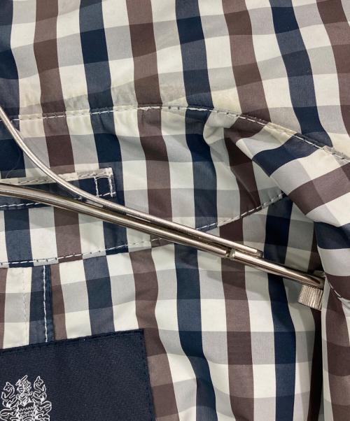 Aquascutum（アクアスキュータム）Aquascutum (アクアスキュータム) チェックトレンチコート ブラウン サイズ:36の古着・服飾アイテム