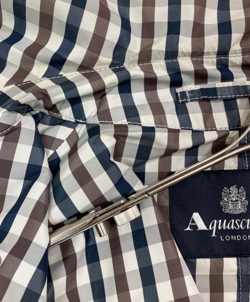 Aquascutum（アクアスキュータム）Aquascutum (アクアスキュータム) チェックトレンチコート ブラウン サイズ:36の古着・服飾アイテム