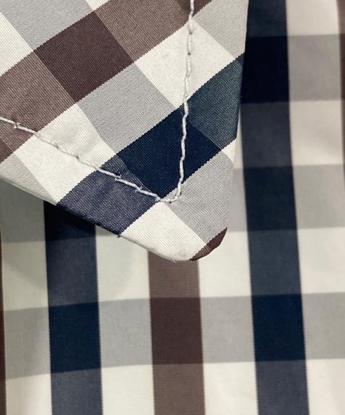 Aquascutum（アクアスキュータム）Aquascutum (アクアスキュータム) チェックトレンチコート ブラウン サイズ:36の古着・服飾アイテム