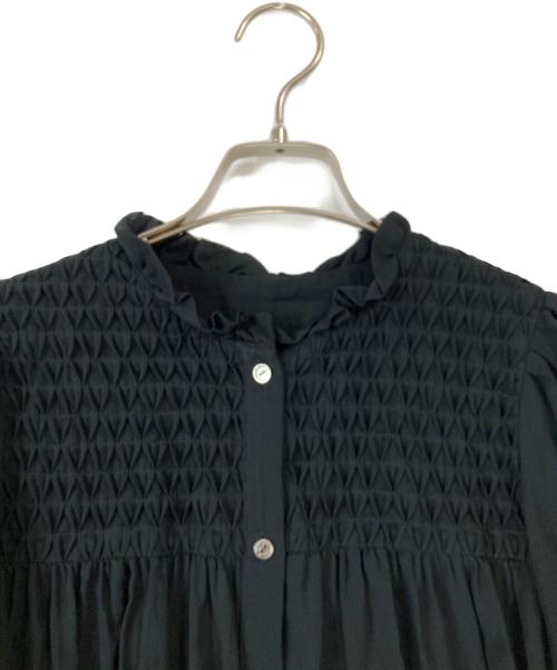 BALLSEY（ボールジィ）BALLSEY (ボールジィ) コットンクレープ フリルスリーブブラウス ブラック サイズ:36の古着・服飾アイテム