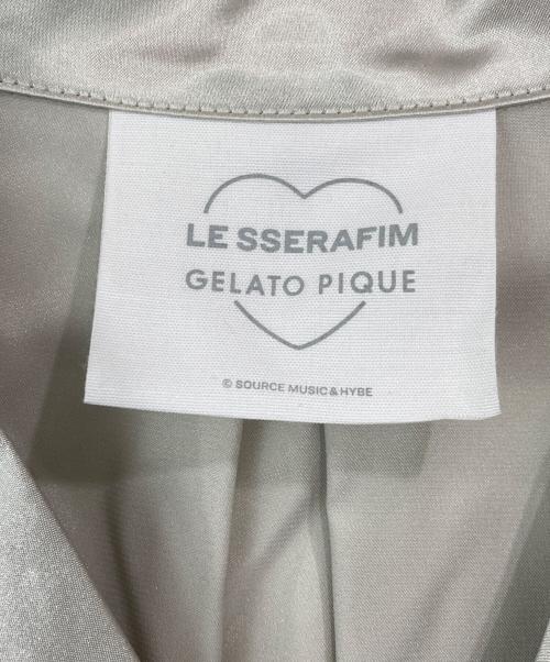 gelato pique（ジェラートピケ）gelato pique (ジェラートピケ) LE SSERAFIM (ルセラフィム) サテンシャツ＆ショートパンツセット シルバー サイズ:FREEの古着・服飾アイテム