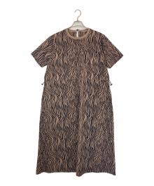 Thousand Mile（サウザンドマイル）の古着「レオパード ショートスリーブワンピース」｜ベージュ