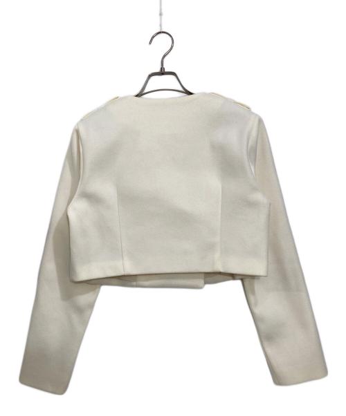 M ME EME（エムミーエメ）M ME EME (エムミーエメ) Cropped melton jacket ホワイト サイズ:FREE 未使用品の古着・服飾アイテム