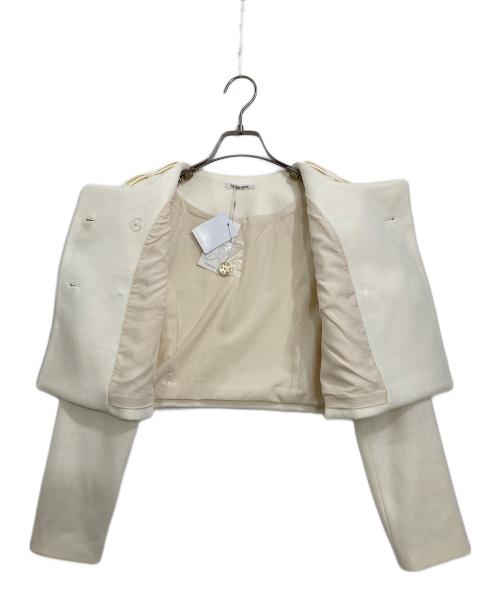 M ME EME（エムミーエメ）M ME EME (エムミーエメ) Cropped melton jacket ホワイト サイズ:FREE 未使用品の古着・服飾アイテム