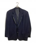 COMME des GARCONS HOMME PLUSコムデギャルソンオムプリュス）の古着「91AW PVCパイピング3Bテーラードジャケット」｜ネイビー