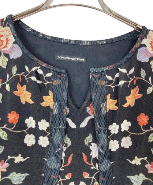 VIVIENNE TAM（ヴィヴィアンタム）VIVIENNE TAM (ヴィヴィアンタム) 花柄パワーネットワンピース ブラック サイズ:38の古着・服飾アイテム